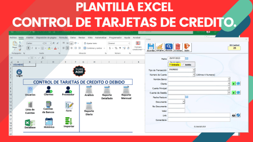 Control de Tarjetas de Crédito, Bancos y Efectivo