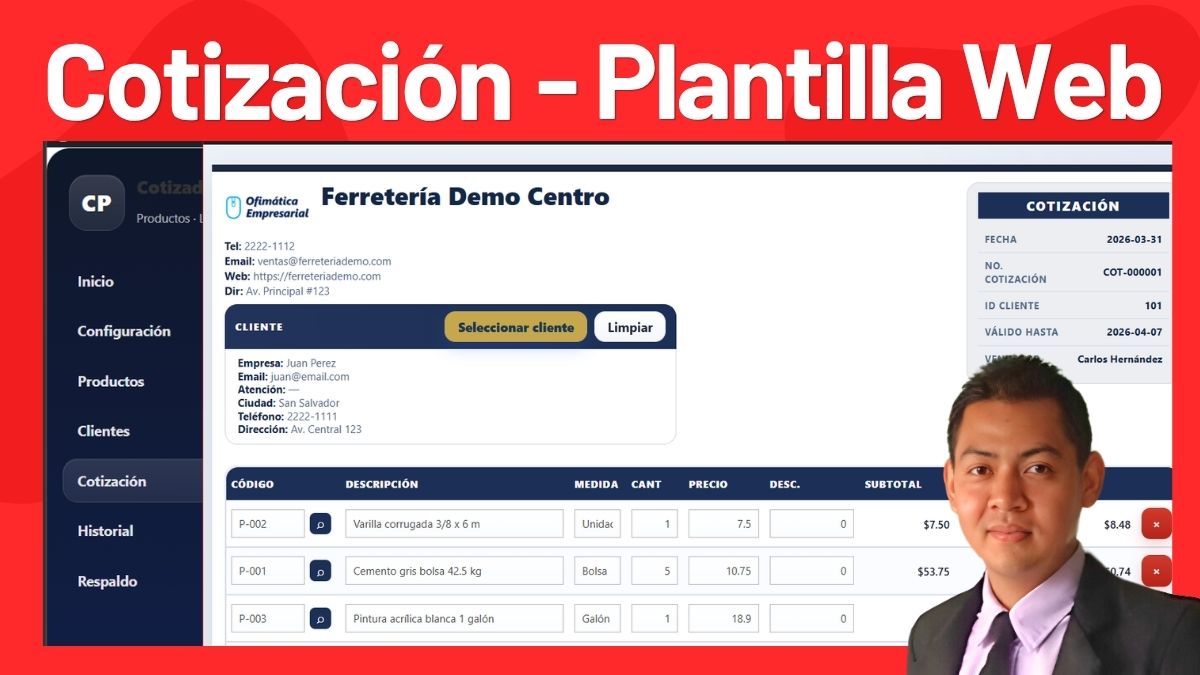 Cotización de Precios Pro - Plantilla Web