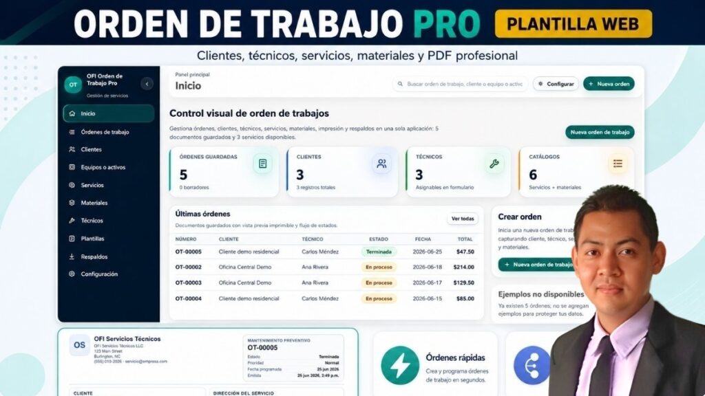 Orden de Trabajo Pro | Plantilla Web